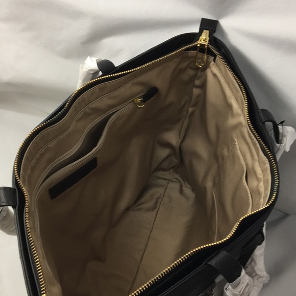 Talbots Top Zip Leather Snakeskin Tote Purse with Shoulder Straps NEW With Tags - Picture 10 of 15